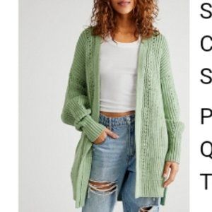 Free People Green Cardigan Sweater